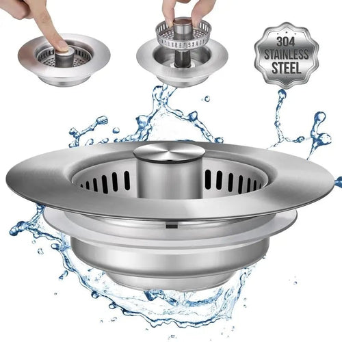 š„LAST DAY 49% OFF-Upgraded 3 in 1 Kitchen Sink Drain Strainer